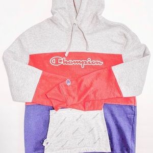 one of a kind champion colorblock hoodie